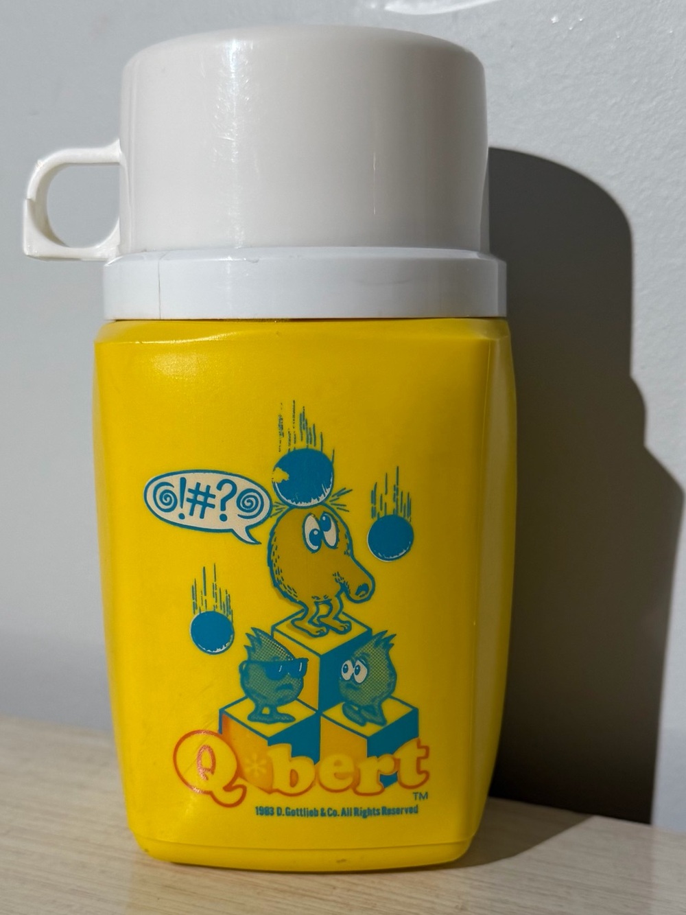 Vintage Q*bert Plastic Thermos 1983